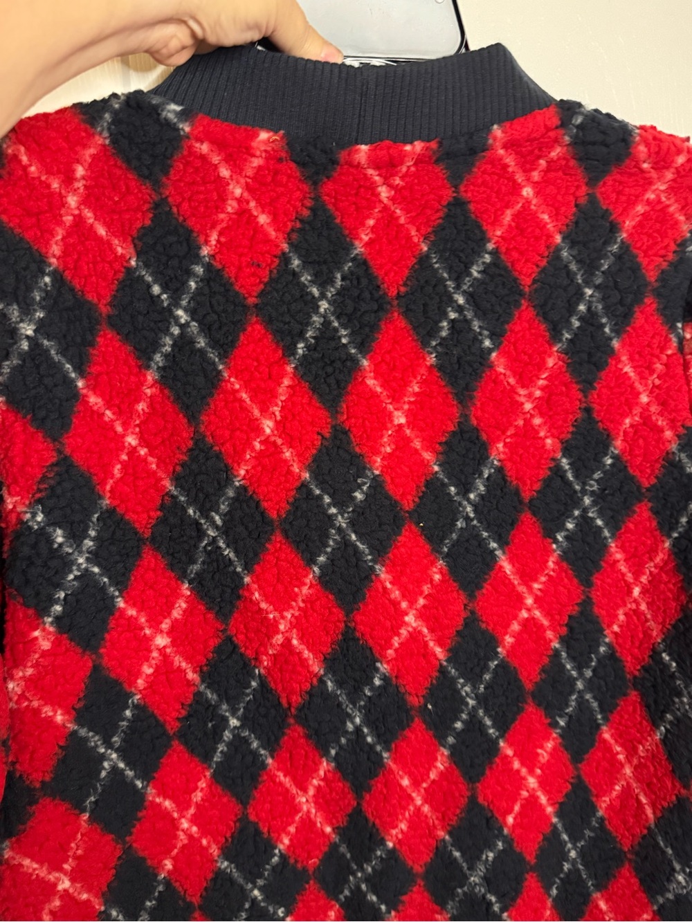 Tommy Hilfiger Red and Black Argyle Button Cardigan - Picture 7 of 8